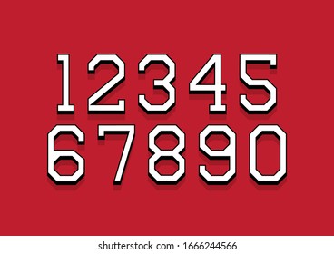 Set of numbers with 3d isometric effect. Vector illustration.