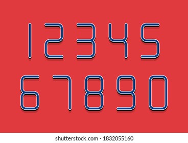 Set of numbers with 3d isometric effect. Vector illustration.