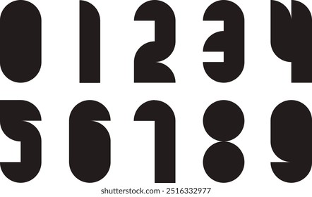 Set of numbers in an abstract style.Trending numerical symbols.