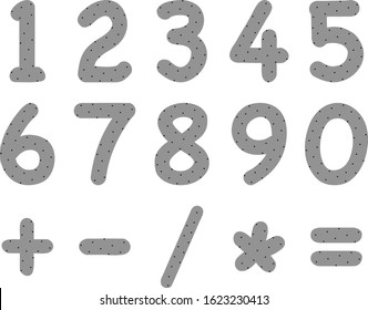 Set Numbers Arithmetic Symbols Polka Dot Stock Vector (Royalty Free ...