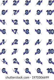 A set of numbers and arrows from 1 to 10