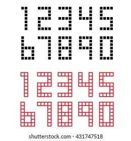 Set of numbers in asian frame style