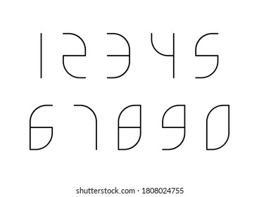 Set of numbers with black typography design elements. Vector illustration.