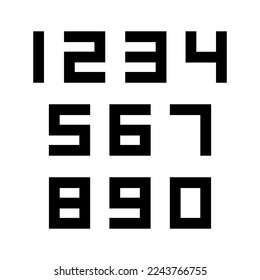 Set of numbers with black typography design elements. Vector illustration.