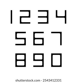 Set of numbers with black typography design elements. Vector illustration.
