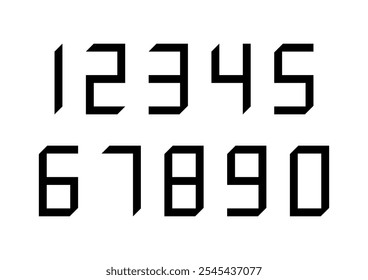 Set of numbers with black typography design elements. Vector illustration.