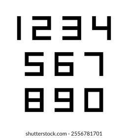 Set of numbers with black typography design elements. Vector illustration.