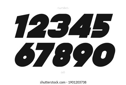 Set Numbers Bold Italic Style Trendy Stock Vector (Royalty Free ...