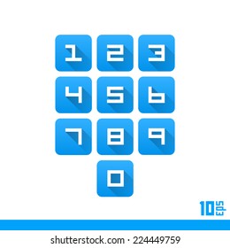 Set of numbers buttons. Vector illustration