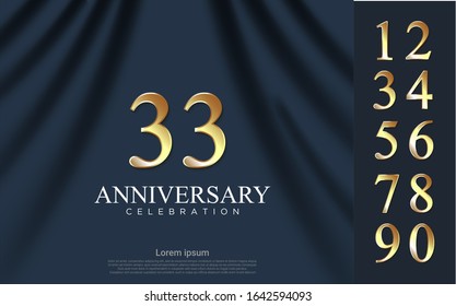 Set of numbers for celebration background. Vector illustration eps10.