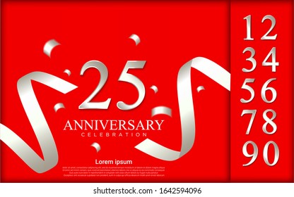 Set of numbers for celebration background. Vector illustration eps10.