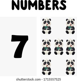 Set Of Numbers For Children Education. Cartoon vector animals for kids. Let’s start to count cards.