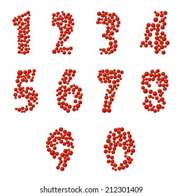 set of numbers from the circles on a white background
