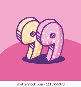 set numbers comic style