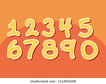 set numbers comic style