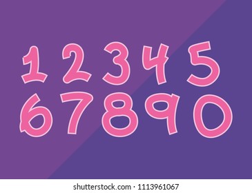 set numbers comic style