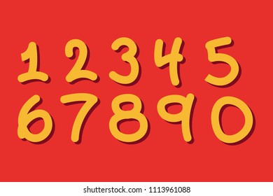 set numbers comic style