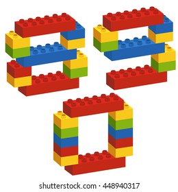 set of numbers from constructor from 8 to 9- vector illustration, eps
