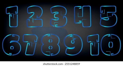 set numbers, custom with various latest models of blue pieces technology pieces 1 to 10