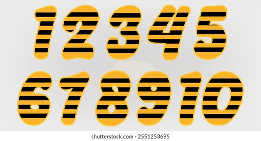 set numbers, custom with various latest models of cute yellow black gradient cuts 1 to 10