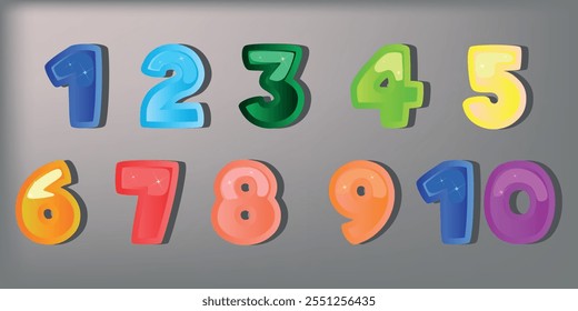 set the numbers, custom with various latest models of full color kid gradation cuts 1 to 10