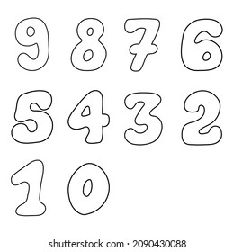 Set Numbers Drawing Vector Illustration Stock Vector (royalty Free 