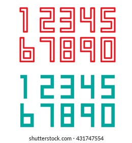 Set of numbers in geometric style
