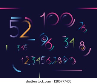 set of numbers with a gradient