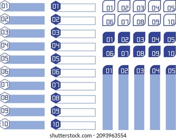 Set of numbers icon. (Blue)