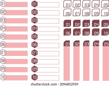 Icono de conjunto de números. (Rosa)