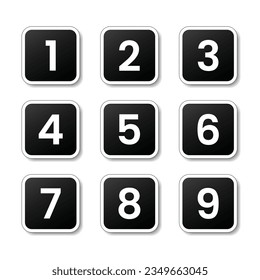 Set of Numbers Icon Vector for Education and UI, UX Design