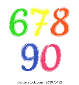 Set of numbers. Isolated elements. Editable template. Vivid rainbow colors. Vector illustration.
