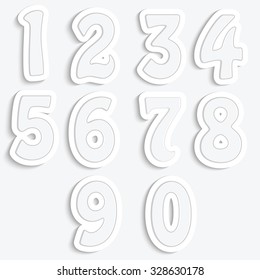 Set of numbers isolated on white background.The numbers for your design