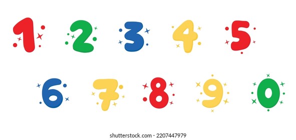 Conjunto de números para niños de 1 a 0