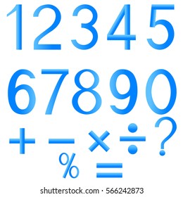 Set of numbers and mathematical signs.