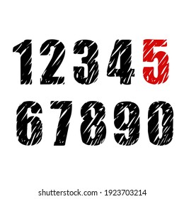 Set of numbers Modern logo icon sign Slotted style