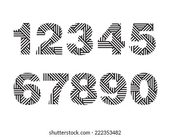 Set Numbers Modern Style Black Intersecting Stock Vector (Royalty Free ...