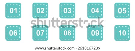 Set of numbers . Number circles set1 to 10 . Set of Round 1-10 numbers icon for education .  
