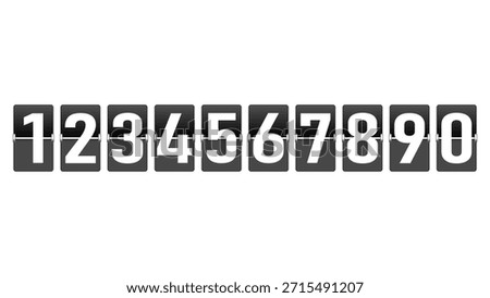 Set of the numbers on a black flipboard