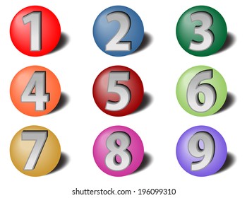 Vector Illustration Colored Numbers Icons On Stock Vector (Royalty Free ...