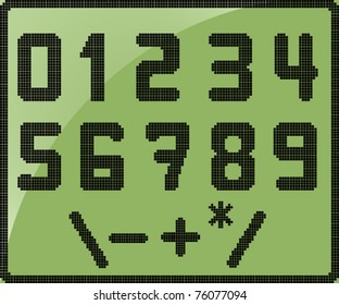 Set of numbers on old display