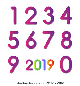 Set of Numbers on White Background. Vector illustration