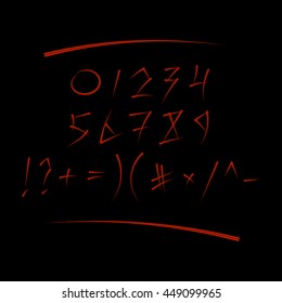 a set of numbers, and punctuation