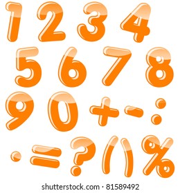 Set of numbers and punctuation marks. Vector. 10 EPS.