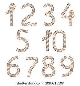 Set of numbers from rope from one to ten