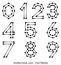 Set of numbers in science style. Vector design.