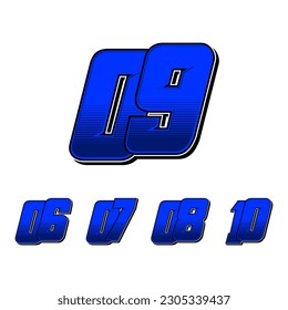 Set of numbers for sports and racing numbers 06-10