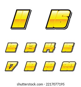 Set of numbers for sports and racing numbers 11-20