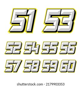 Set Numbers Sports Racing Numbers 5160 Stock Vector (royalty Free 