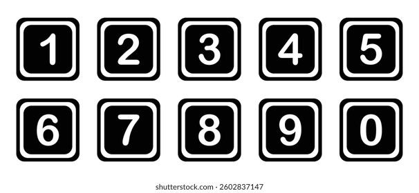 set of numbers and symbols icon. vector illustration.